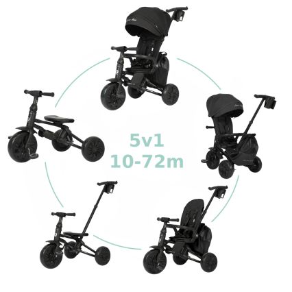 QPlay - Triciclo 5 in 1 per bambini NOVA MAX nero