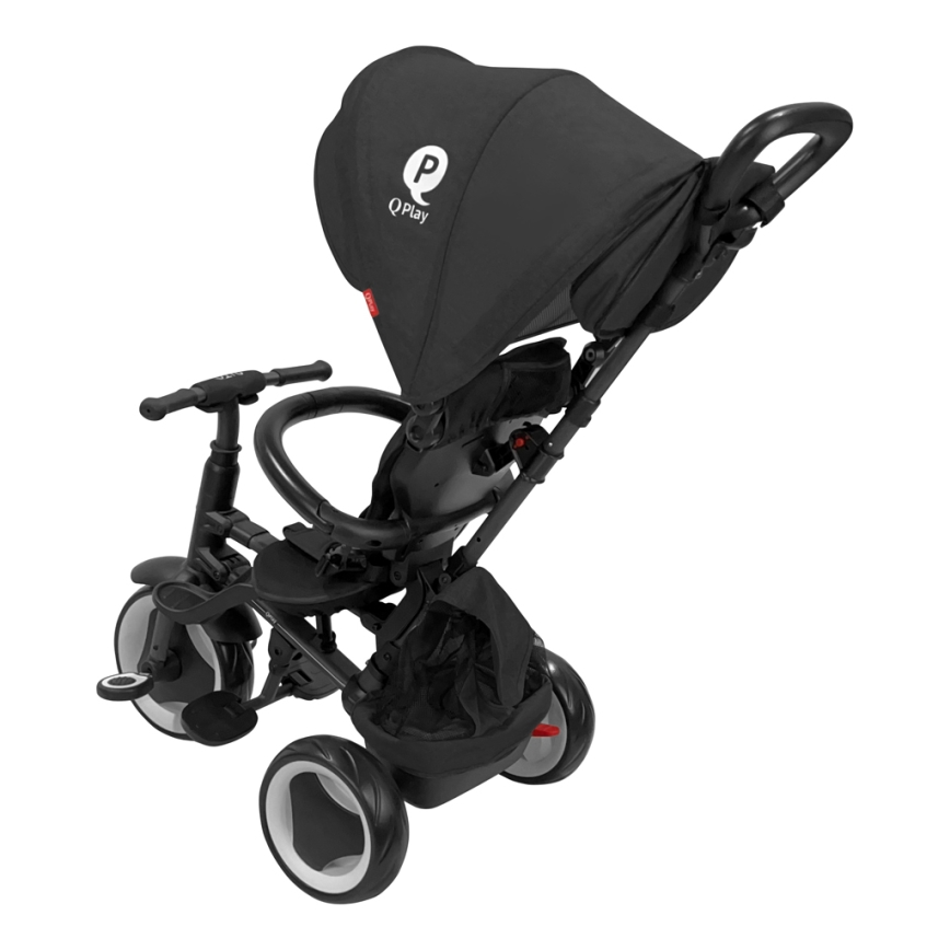 QPlay - Triciclo per bambini 3 in 1 RITO EVA PLUS nero