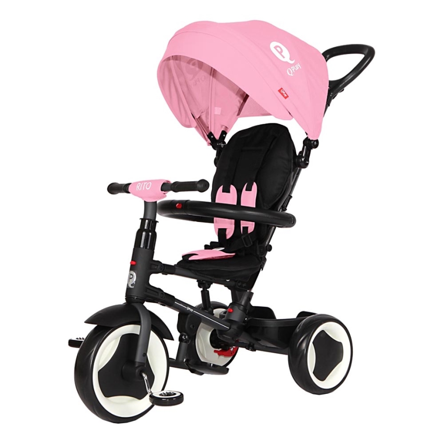 QPlay - Triciclo per bambini 3 in 1 RITO EVA rosa