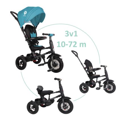 QPlay - Triciclo per bambini 3in1 RITO AIR turchese