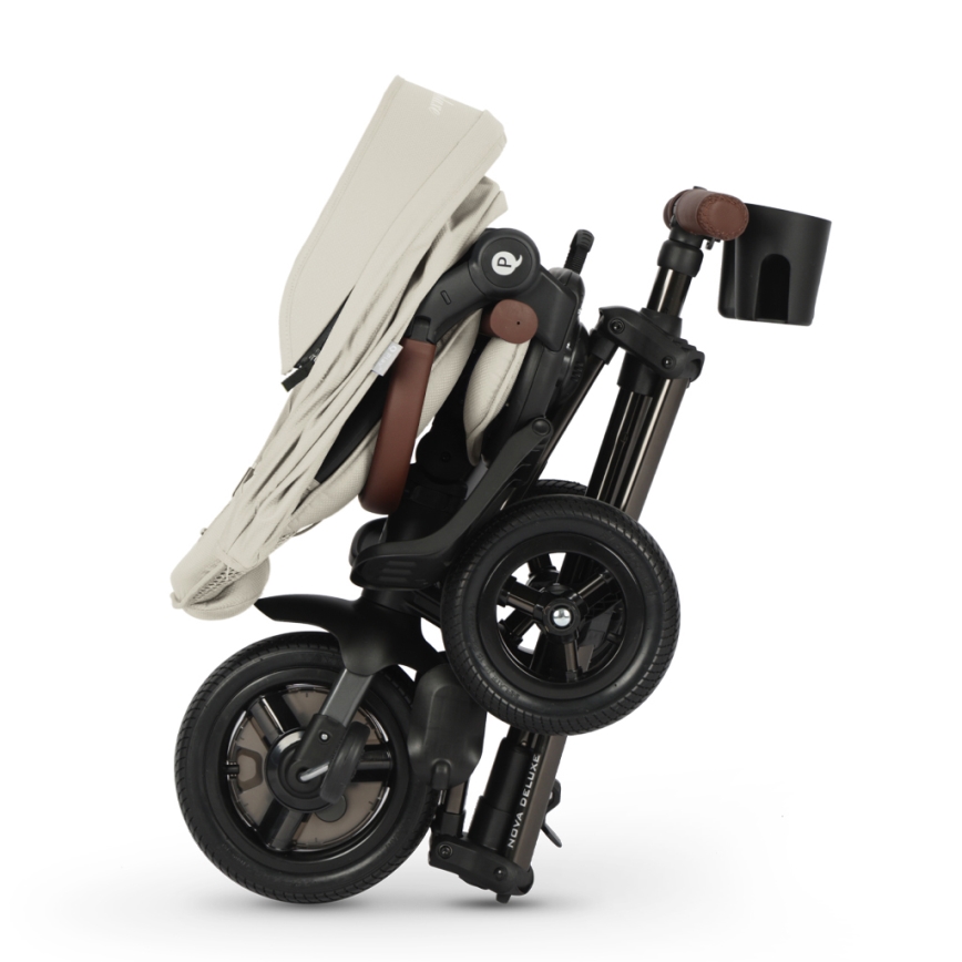 QPlay - Triciclo per bambini 5 in 1 NOVA DELUXE beige