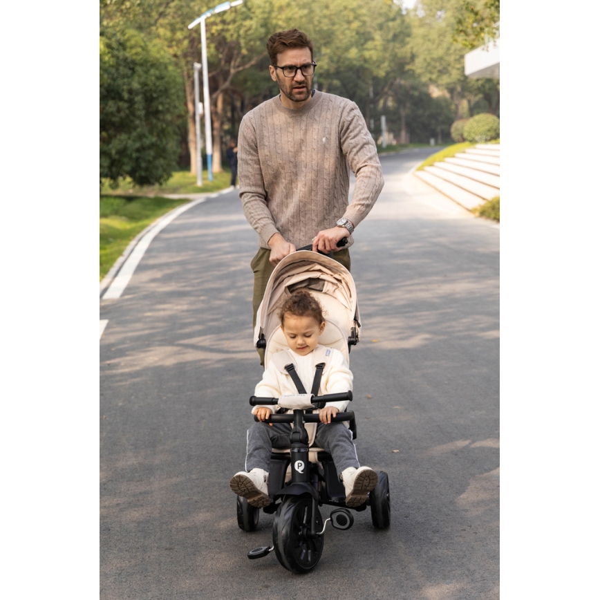 QPlay - Triciclo per bambini 5 in 1 NOVA MAX beige