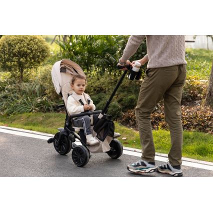 QPlay - Triciclo per bambini 5 in 1 NOVA MAX beige