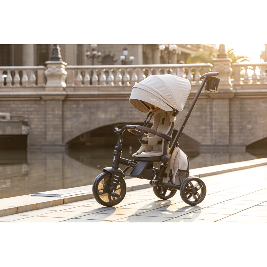 QPlay - Triciclo per bambini 7 in 1 COMFO MAX beige