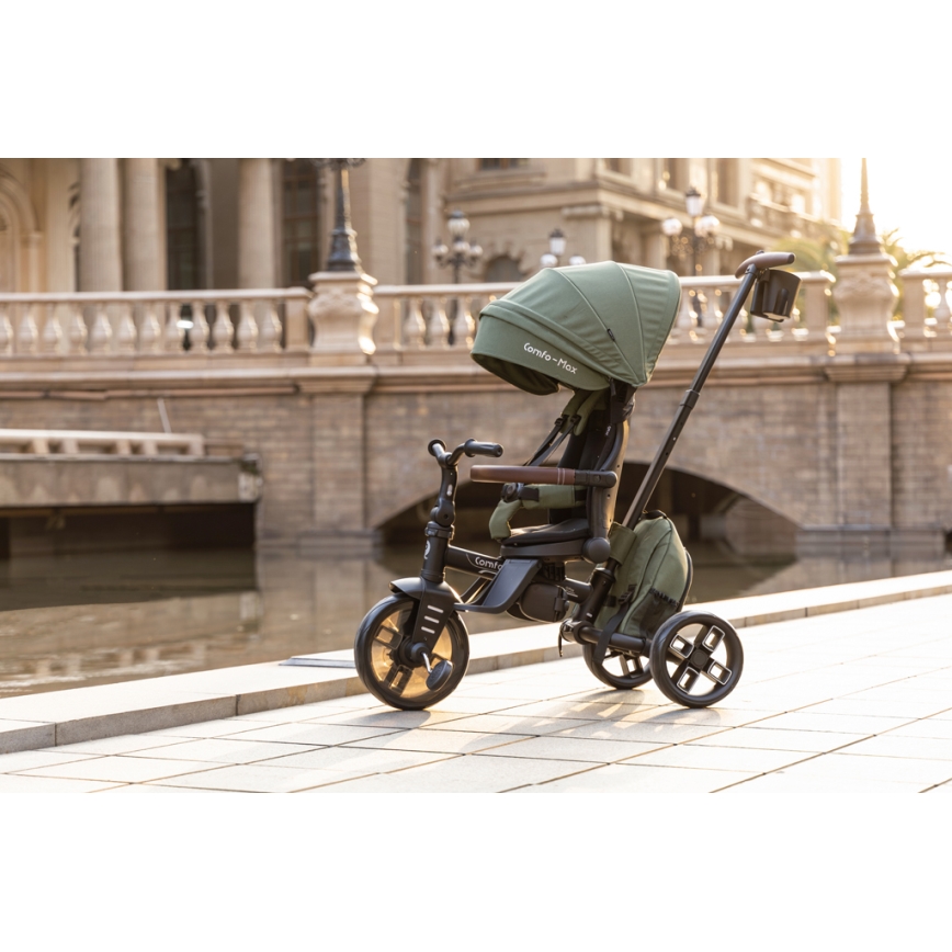 QPlay - Triciclo per bambini 7 in 1 COMFO MAX verde