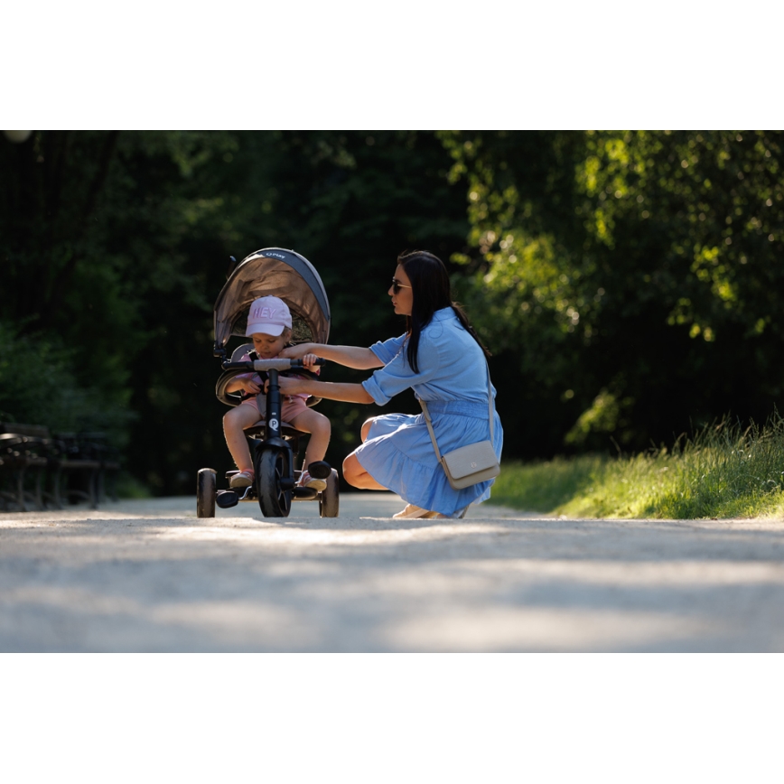 QPlay - Tricycle enfant 3en1 RITO STAR gris clair