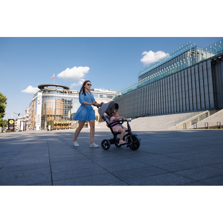 QPlay - Tricycle enfant 3en1 RITO STAR gris clair