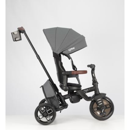 QPlay - Tricycle enfant 7 en 1 COMFO MAX gris