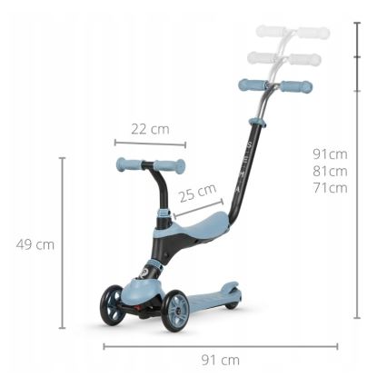 QPlay - Trottinette enfant 4en1 SEMA bleu