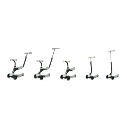 QPlay - Trottinette enfant SEMA PRO 5 en 1 avec roues LED, verte