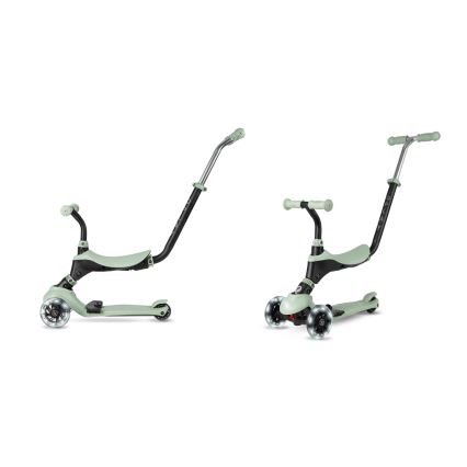 QPlay - Trottinette enfant SEMA PRO 5 en 1 avec roues LED, verte
