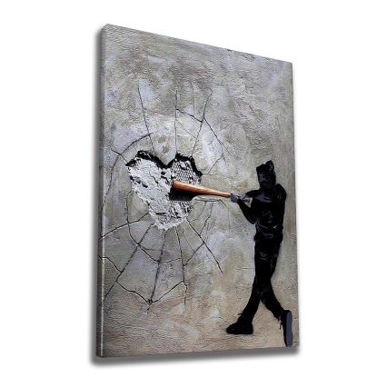 Quadro murale su tela 100x70 cm grigio/nero