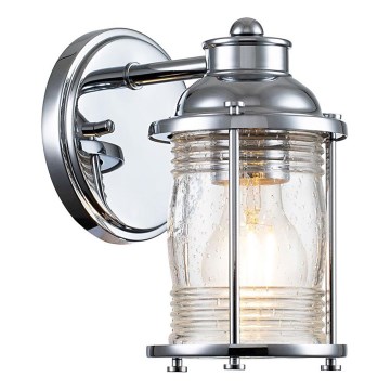 Quintiesse - Außenwandleuchte ASHLAND BAY 1xE27/60W/230V IP44 glänzender Chrom