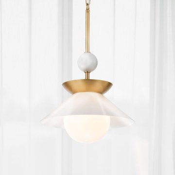 Quintiesse - Deckenleuchte mit Stab SAUCER M 1xE27/40W/230V Ø 36,6 cm gold