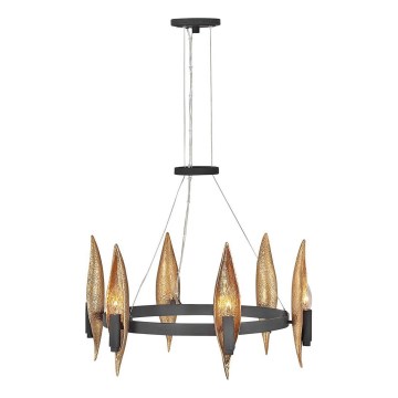 Quintiesse - Hängeleuchte an Kabel WILLOW 6xE14/40W/230V Ø 61 cm gold/schwarz