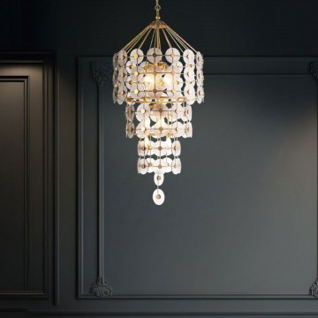 Quintiesse - Lampadario a catena MERIDIAN 9xE14/40W/230V Ø 57,2 cm dorato
