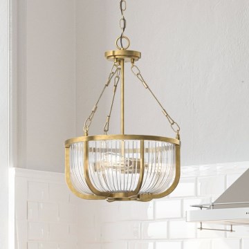 Quintiesse - Lampadario a catena ROUX 3xE27/60W/230V Ø 40,6 cm dorato