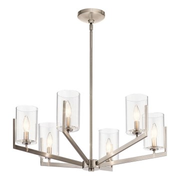 Quintiesse - Lampadario a stelo NYE 6xE14/40W/230V Ø 71,1 cm cromo opaco