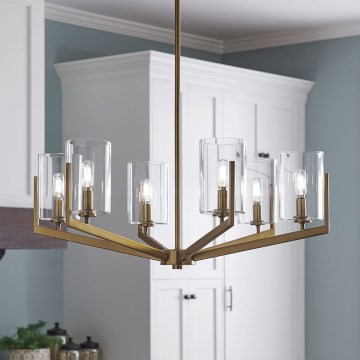 Quintiesse - Lampadario con asta NYE 6xE14/40W/230V diam. 71,1 cm dorato