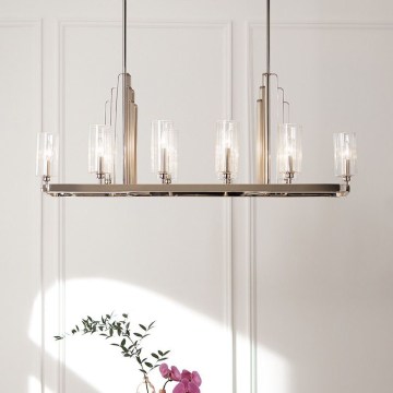 Quintiesse - Lampadario su asta KIMROSE 10xE14/40W/230V cromo opaco