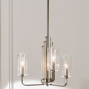 Quintiesse - Lampadario su asta KIMROSE 3xE14/40W/230V Ø 45,9 cm cromo lucido