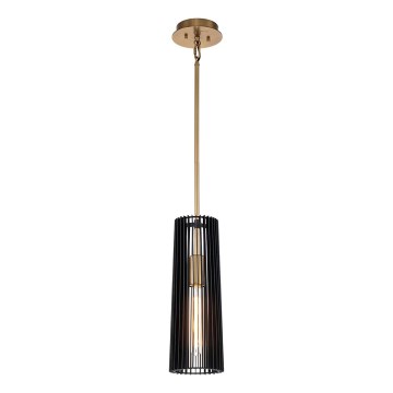Quintiesse - Pendelleuchte mit Stange LINARA 1xE27/60W/230V Ø 15,2 cm schwarz/gold