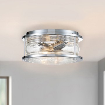 Quintiesse - Plafoniera da bagno ASHLAND 2xE27/60W/230V diam. 30,5 cm IP44 cromo lucido