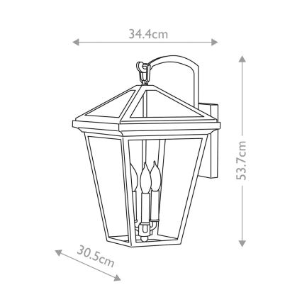 Quintiesse - Applique da esterno ALFORD L 3xE14/40W/230V IP44 nera