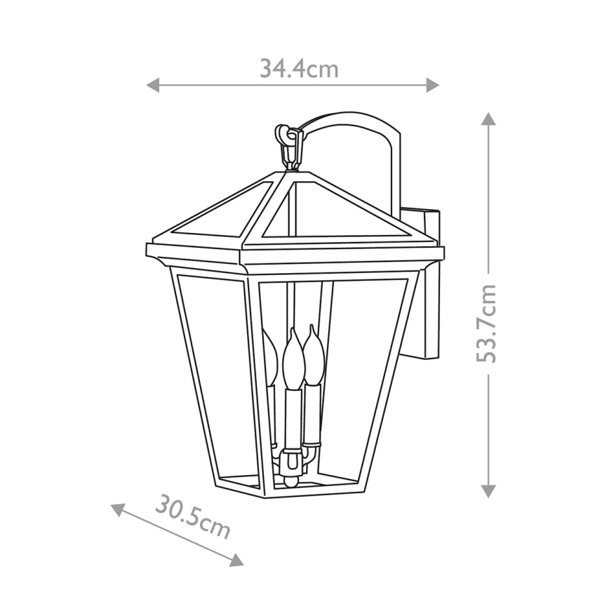 Quintiesse - Applique da esterno ALFORD L 3xE14/40W/230V IP44 nera