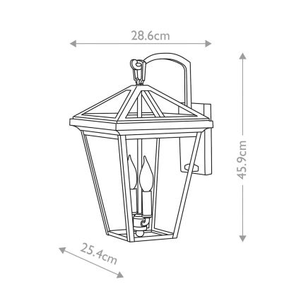 Quintiesse - Lampada da parete per esterni ALFORD M 2xE14/40W/230V IP44 nera