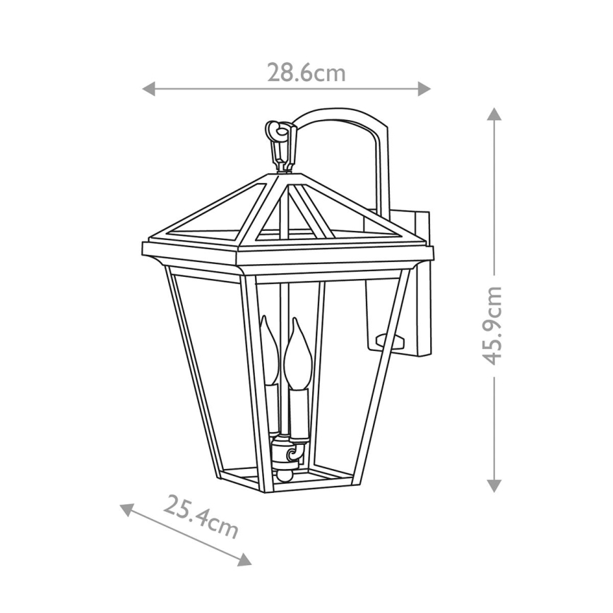 Quintiesse - Lampada da parete per esterni ALFORD M 2xE14/40W/230V IP44 nera
