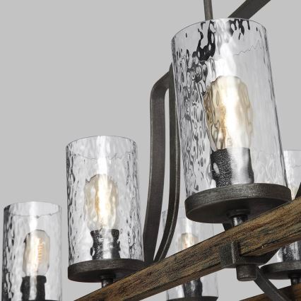Quintiesse - Lampadario a stelo ANGELO 8xE27/60W/230V finitura rovere