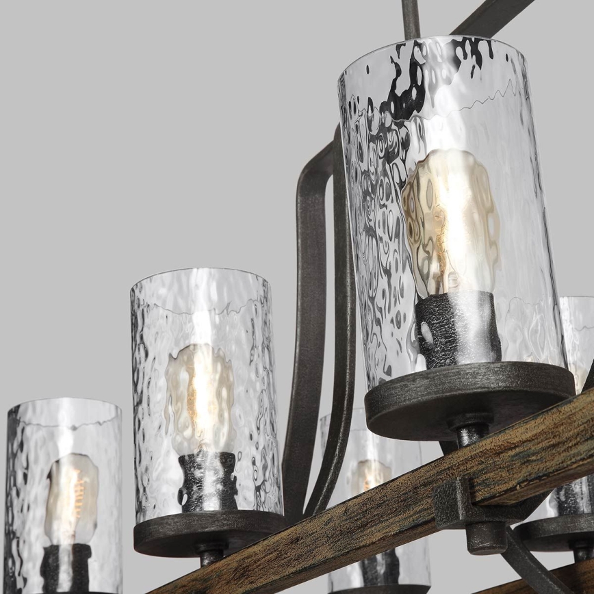 Quintiesse - Lampadario a stelo ANGELO 8xE27/60W/230V finitura rovere