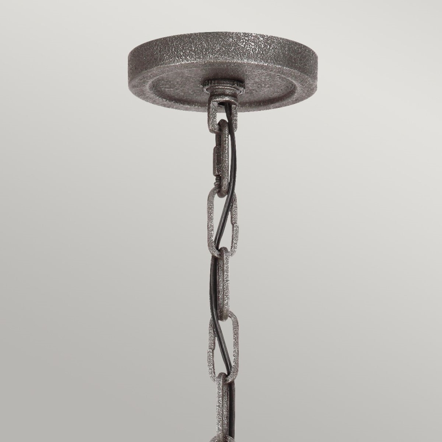 Quintiesse - Lampadario a catena ANGELO 9xE27/60W/230V finitura rovere