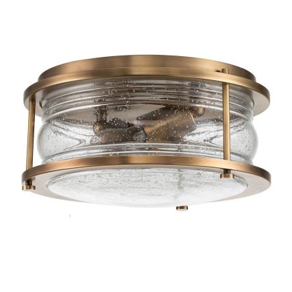 Quintiesse - Plafoniera da bagno ASHLAND 2xE27/60W/230V Ø 30,5 cm IP44 dorata