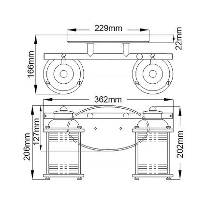 Quintiesse - Badezimmer-Wandleuchte ASHLAND BAY 2xE27/60W/230V IP44 bronzefarben