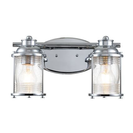Quintiesse - Außenwandleuchte ASHLAND BAY 2xE27/60W/230V IP44 glänzender Chrom