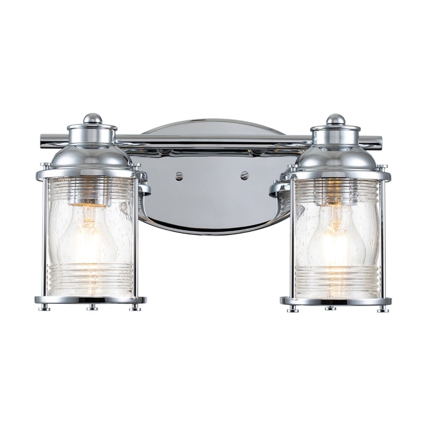 Quintiesse - Außenwandleuchte ASHLAND BAY 2xE27/60W/230V IP44 glänzender Chrom