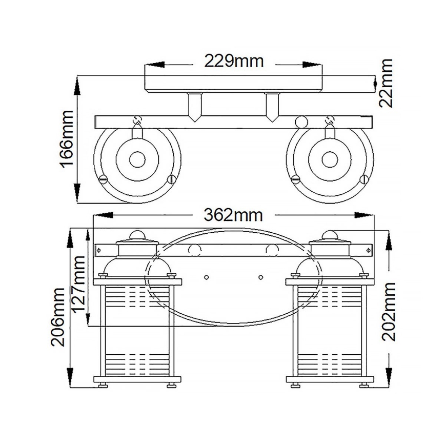 Quintiesse - Lampada da parete per esterno ASHLAND BAY 2xE27/60W/230V IP44 cromo lucido