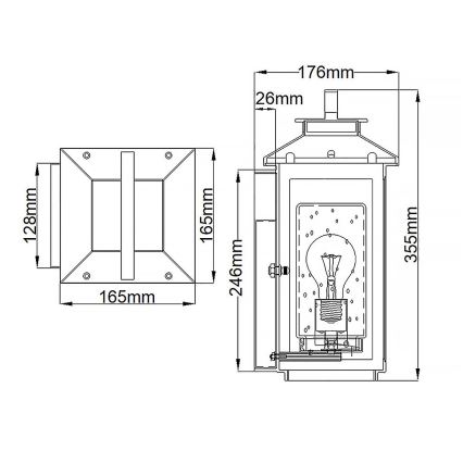 Quintiesse - Applique murale d'extérieur ATWATER S 1xE27/60W/230V IP44 noire
