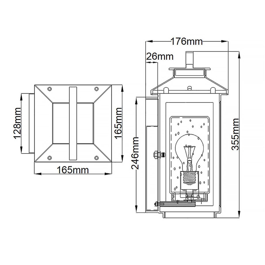 Quintiesse - Applique da esterno ATWATER S 1xE27/60W/230V IP44 dorata