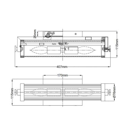 Quintiesse - Badezimmer-Wandleuchte AZORES 2xE14/40W/230V IP44 goldfarben