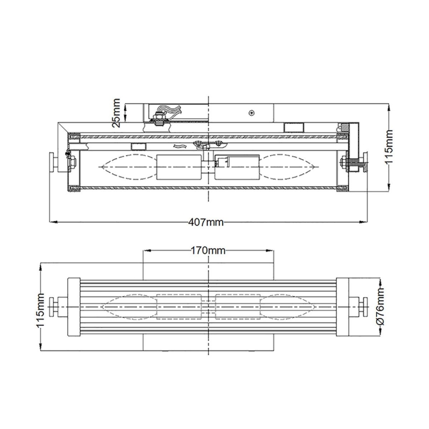 Quintiesse - Badezimmer-Wandleuchte AZORES 2xE14/40W/230V IP44 goldfarben