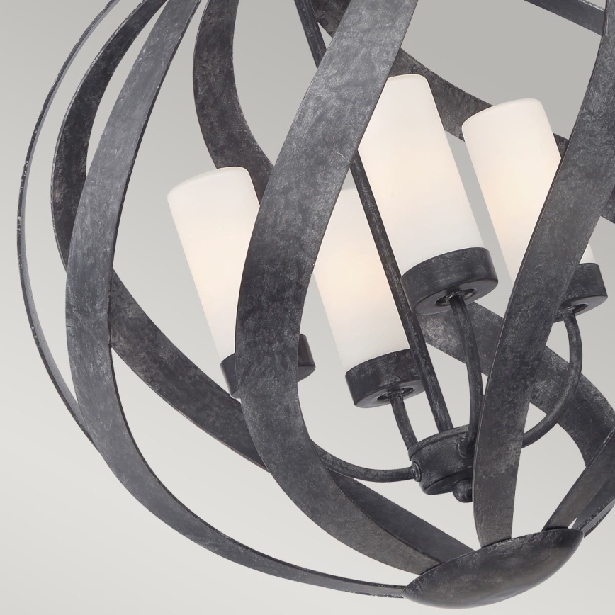 Quintiesse - Außen-Kronleuchter mit Kette BLACKSMITH 4xE14/40W/230V Ø 50,1 cm IP44 schwarz
