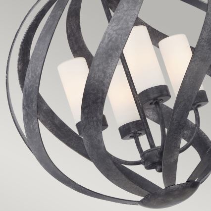 Quintiesse - Suspension extérieure sur chaîne BLACKSMITH 4xE14/40W/230V Ø 50,1 cm IP44 noire
