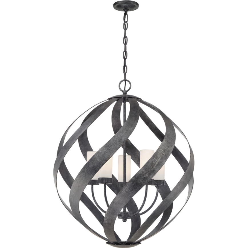 Quintiesse - Außen-Pendelleuchte mit Kette BLACKSMITH 5xE14/40W/230V Ø 66,4 cm IP44 schwarz
