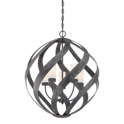 Quintiesse - Außen-Pendelleuchte mit Kette BLACKSMITH 5xE14/40W/230V Ø 66,4 cm IP44 schwarz