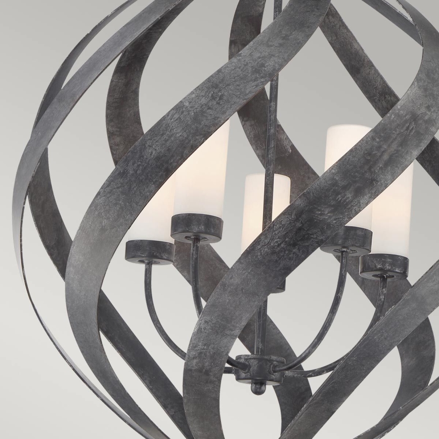 Quintiesse - Lampadario da esterno a catena BLACKSMITH 5xE14/40W/230V Ø 66,4 cm IP44 nero