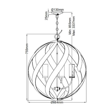 Quintiesse - Lustre d'extérieur suspendu sur chaîne BLACKSMITH 5xE14/40W/230V Ø 66,4 cm IP44 noir