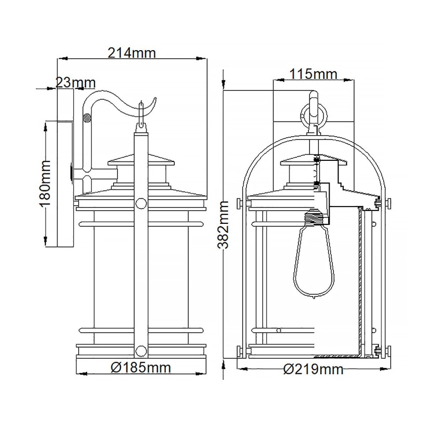 Quintiesse - Applique da esterno BOOKER M 1xE27/60W/230V IP44 cromo opaco